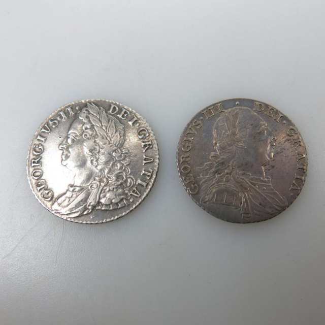 Two 18th Century Shillings