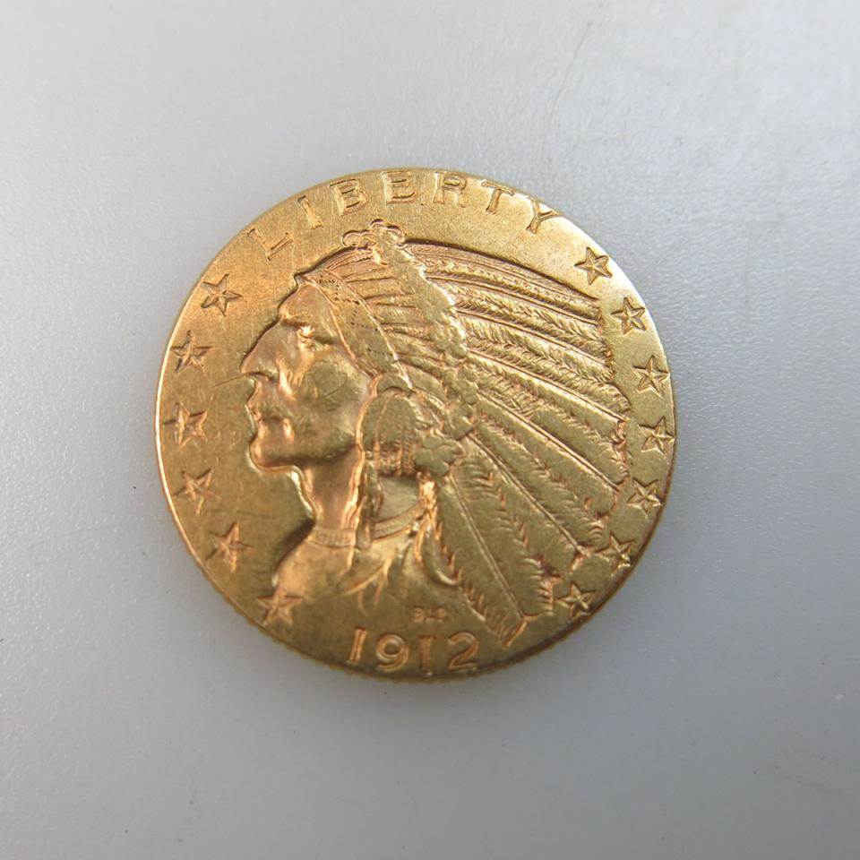 American 1912 $5 Half Eagle Gold Coin
