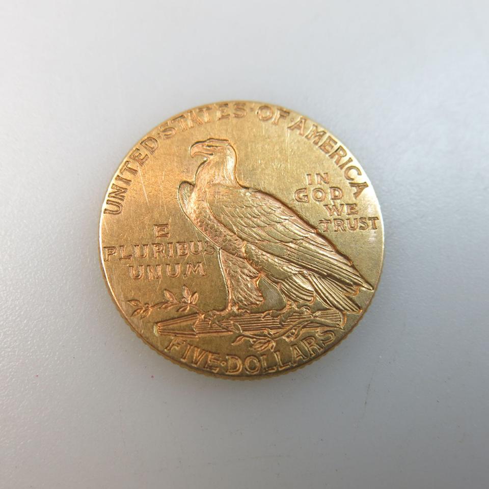 American 1912 $5 Half Eagle Gold Coin