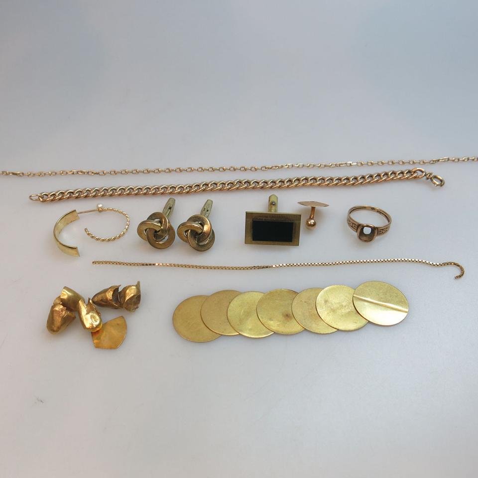Small Quantity Of Various Gold Jewellery, Etc