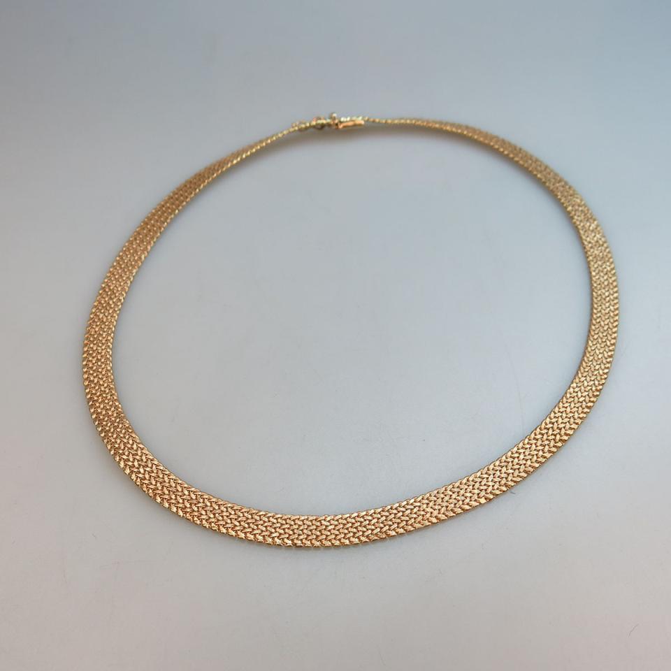 18k Yellow Gold Mesh Collar Necklace
