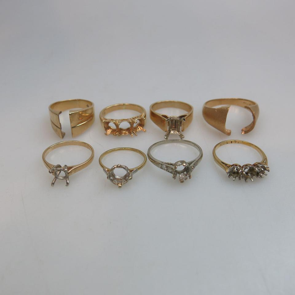 6 x 14k And 2 x 18k Yellow Gold Mounts