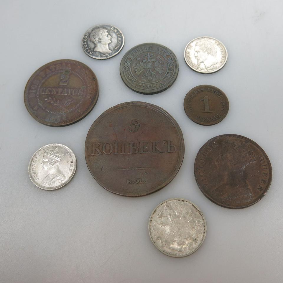 Nine Various World Coins
