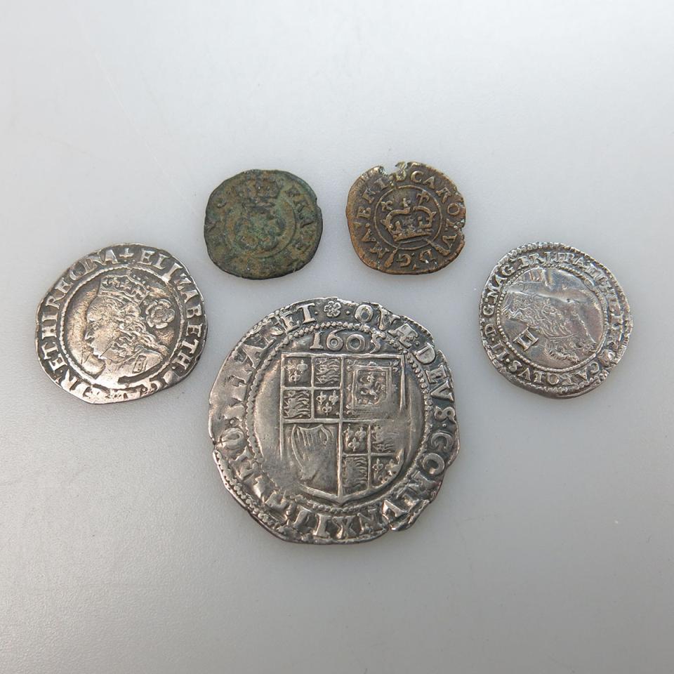 Five Hammered British Coins
