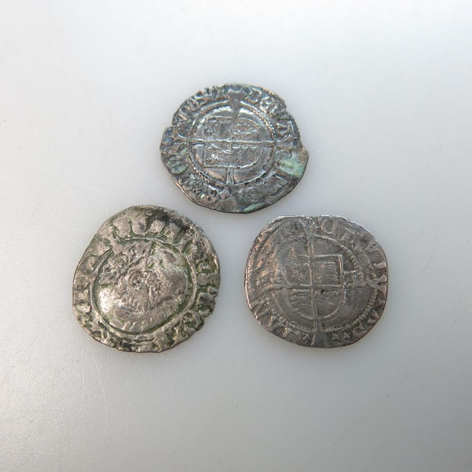 Three Henry VIII Half Groats