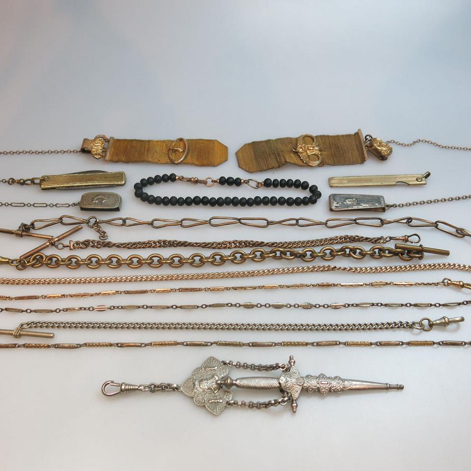 Quantity Of Gold-Filled And Metal Watch Chains 