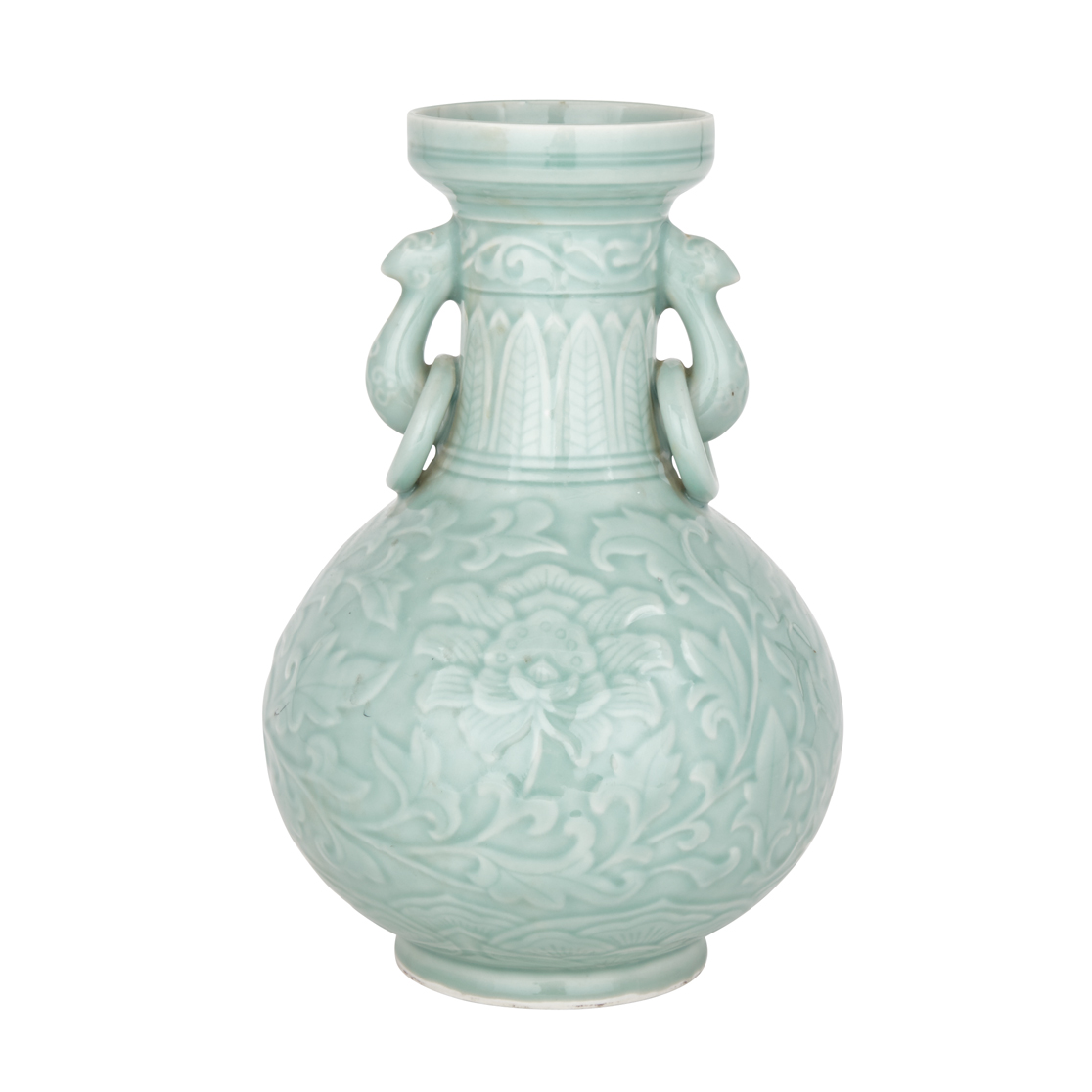 A Celadon Vase with Archaic Phoenix Handles