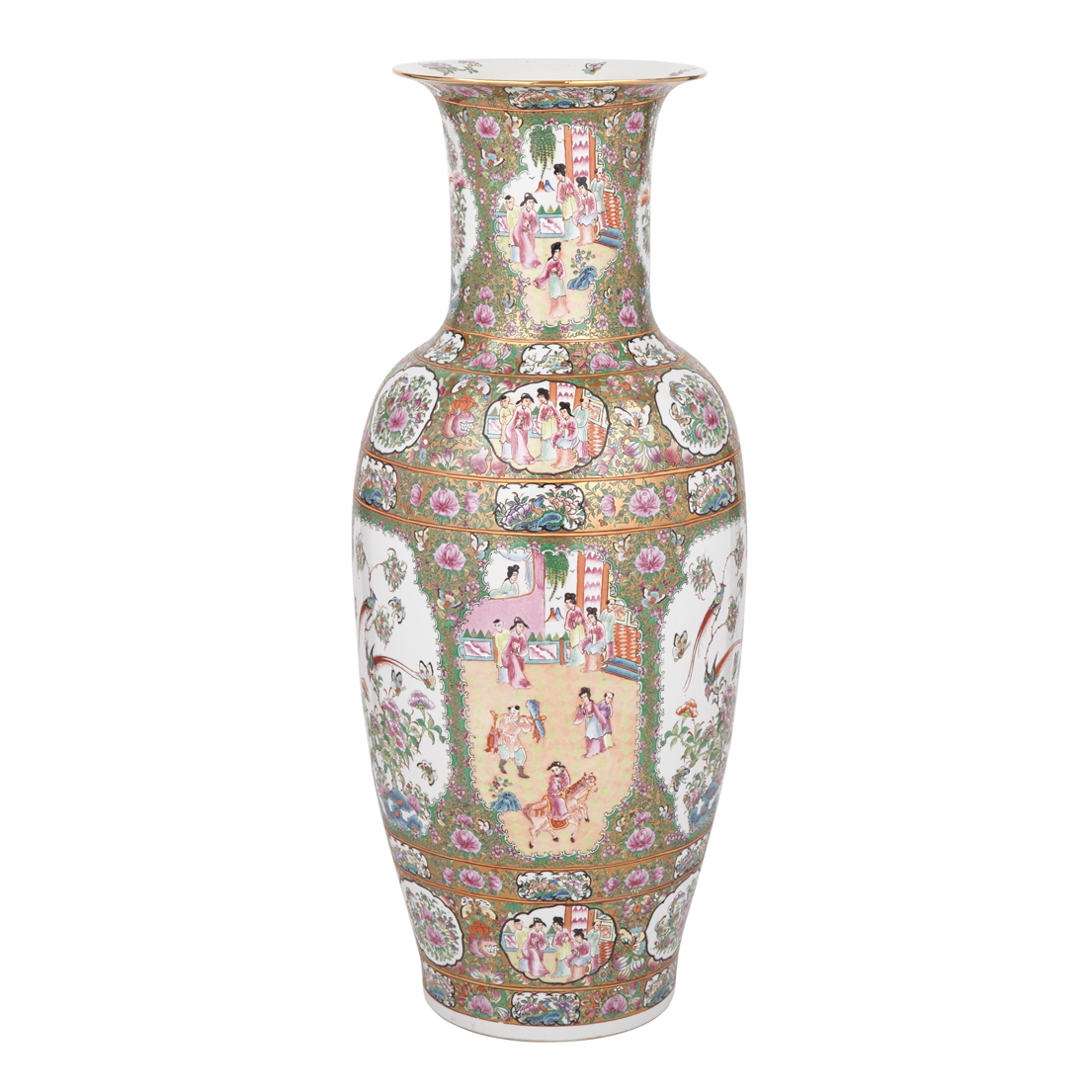 Large Canton Famille Rose ‘Flora & Fauna’ Vase, 19th/20th Century