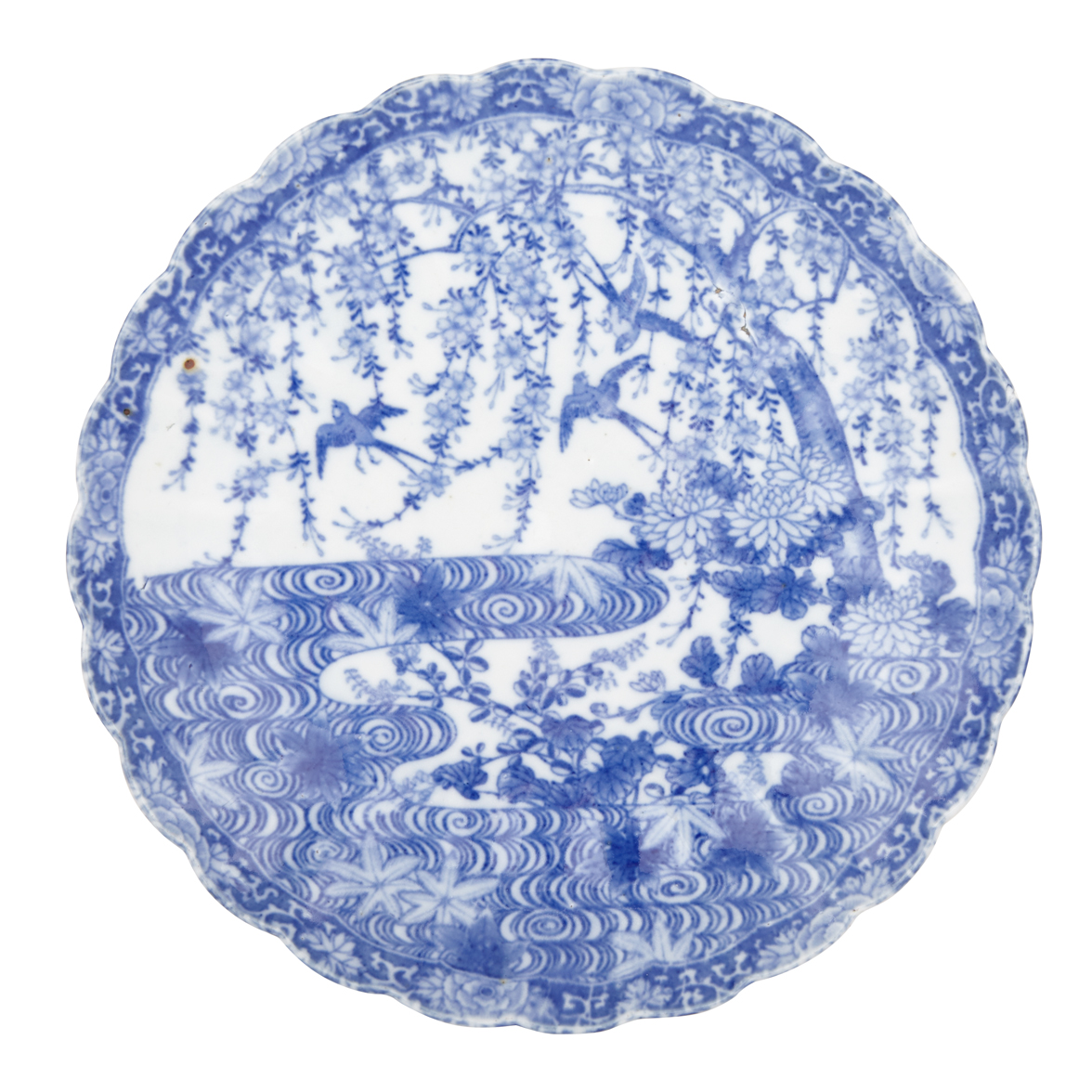 Blue and White Japanese Arita Charger, 20th Century