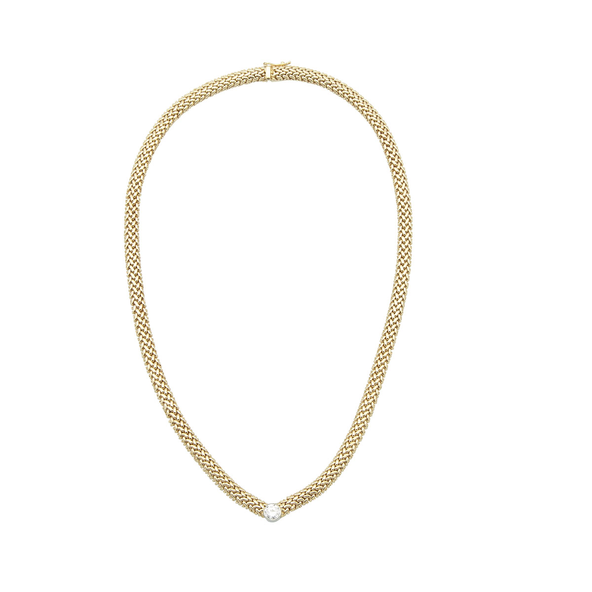 14k Yellow Gold Mesh Necklace