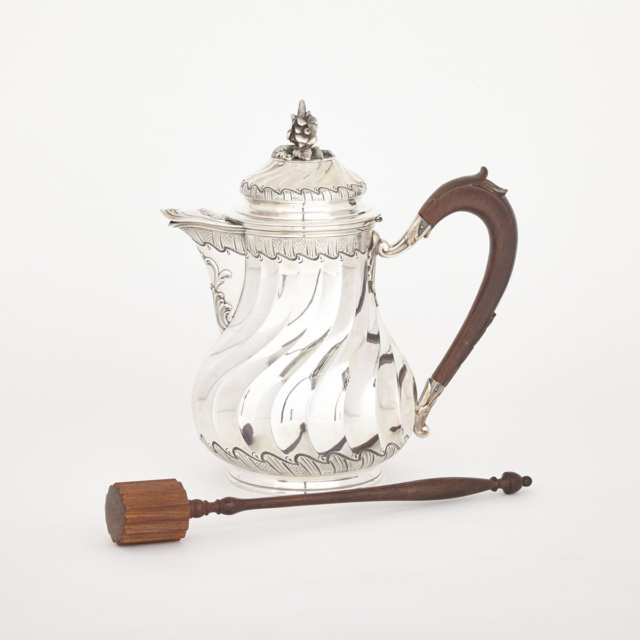 French Silver Chocolate Pot, L’Atelier Moderne d’Orfèvrerie, c.1900