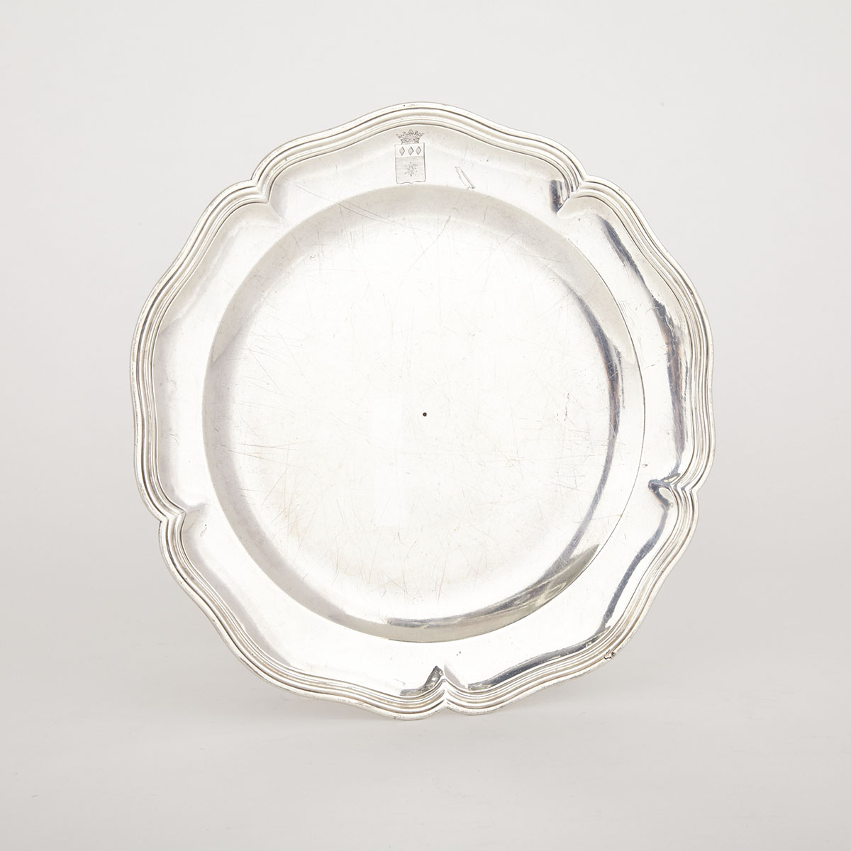 French Silver Dinner Plate, Nicolas-Clément Valliérs, Paris, 1739