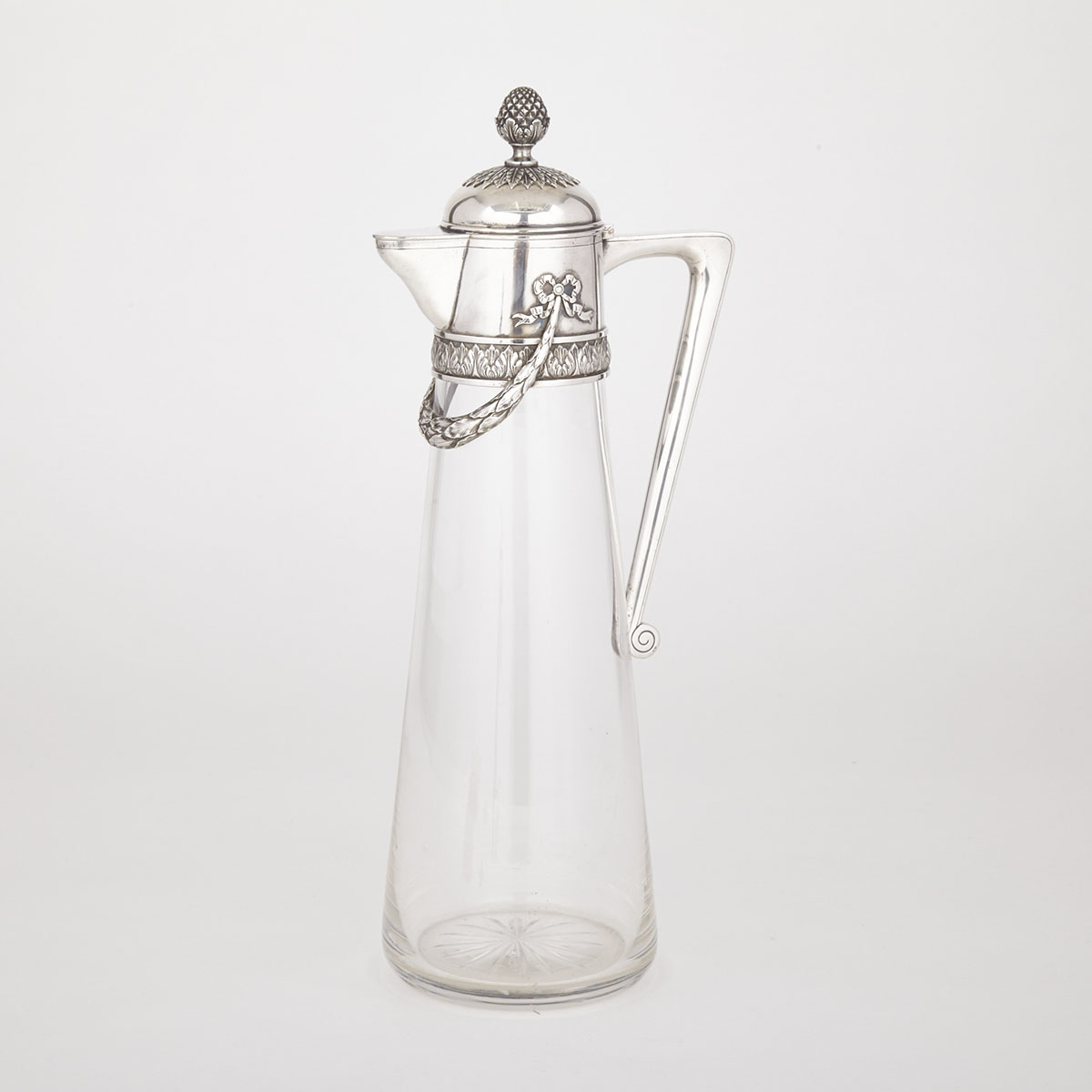 Russian Silver Mounted Glass Claret Jug, Karl Fabergé, Moscow, 1899-1908