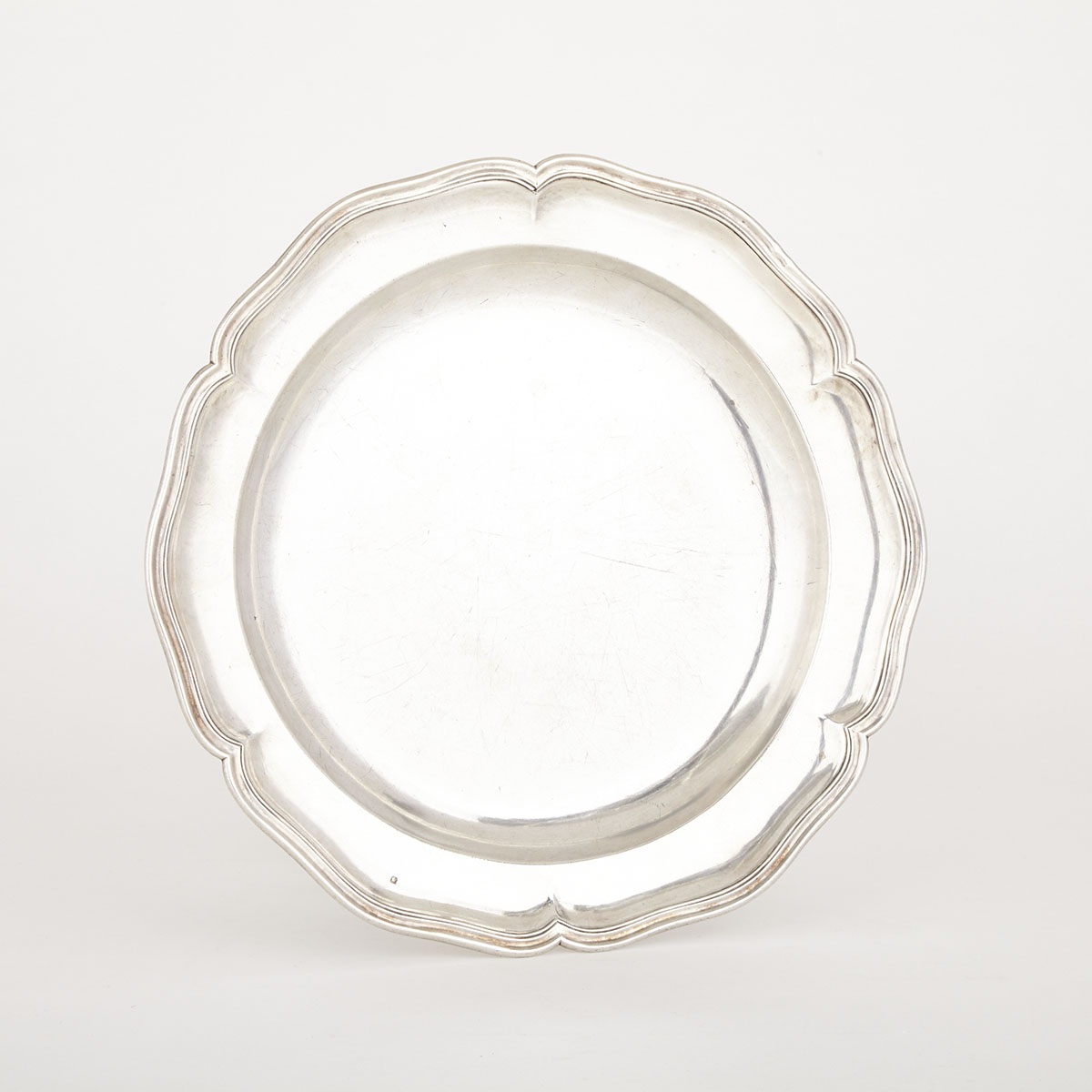 French Silver Large Plate, Ange René Rouviere, Avignon, c.1750