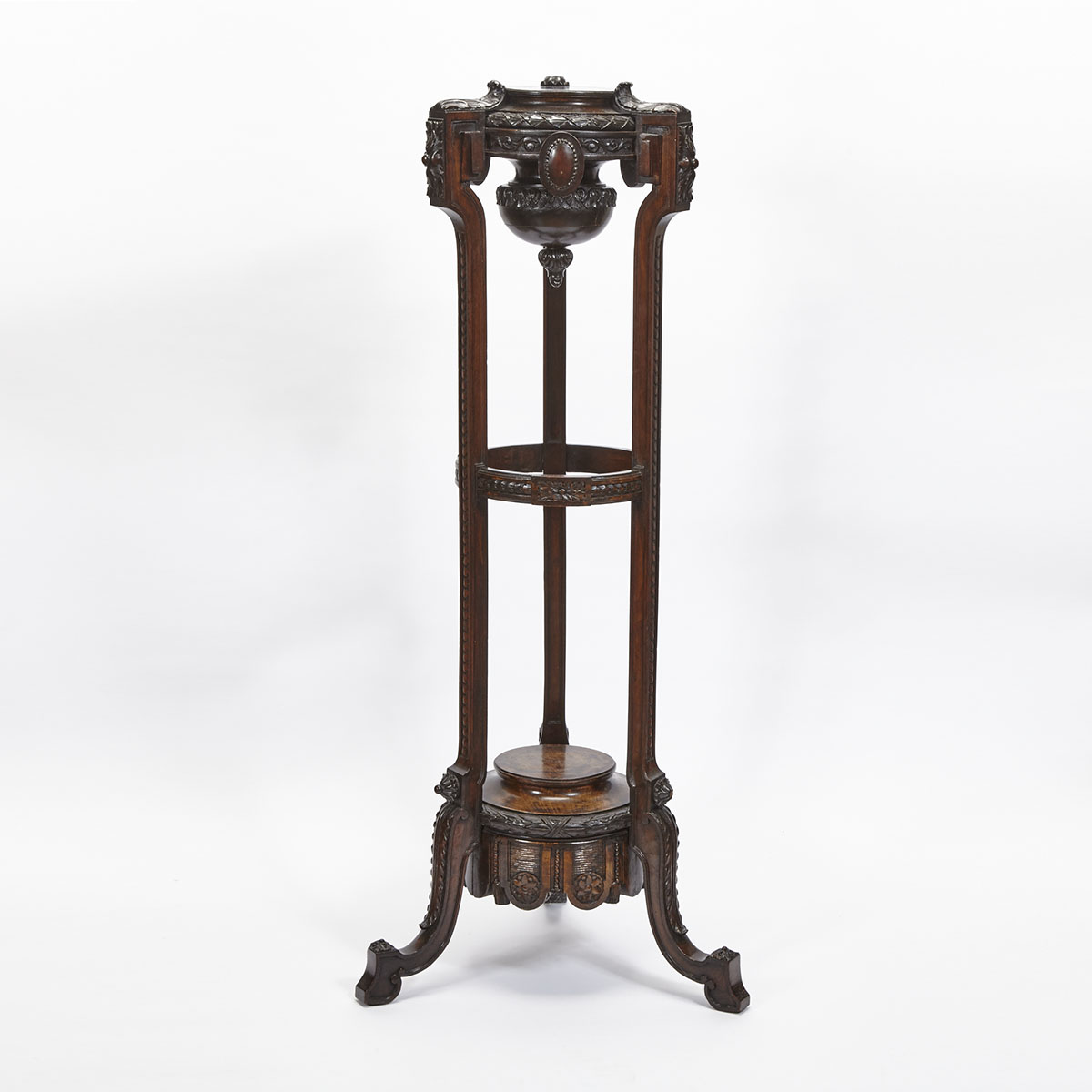 Neoclassical Carved Mahogany Pedestal Stand, early 20th century