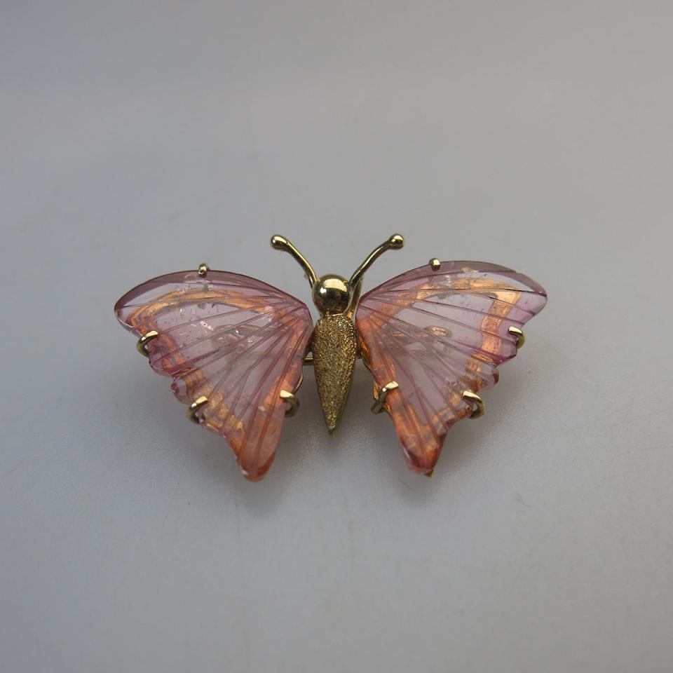 18k Yellow Gold Butterfly Pin