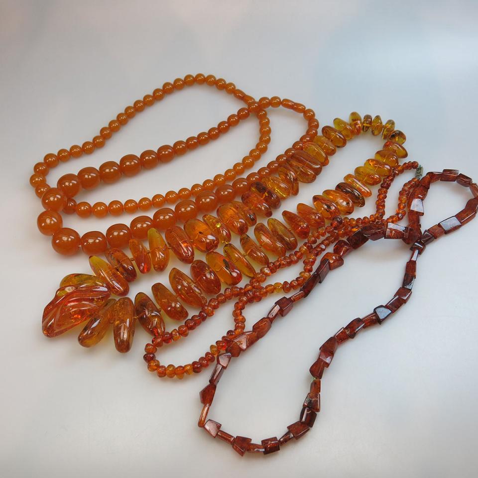 5 Various Amber Necklaces