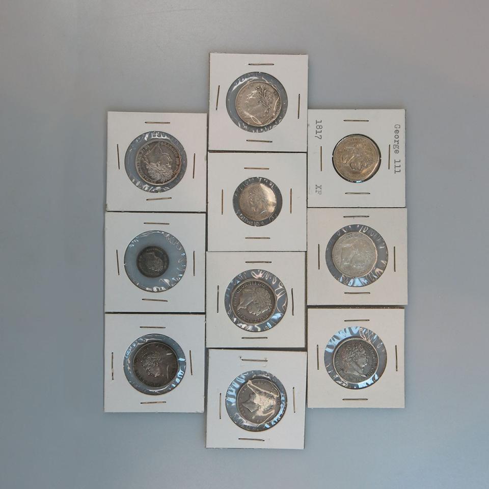 Ten George III & George IV British Coins