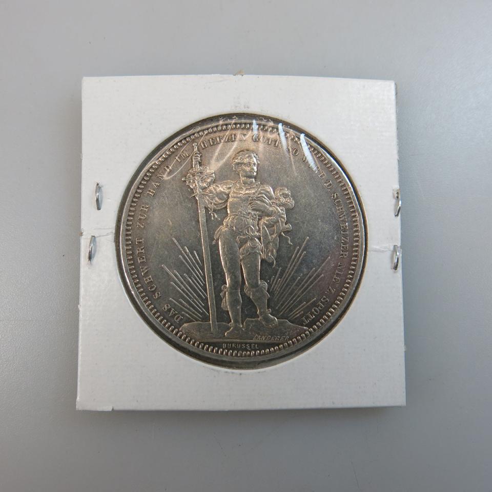 Swiss 1879 Basel Shooting Festival 5 Franc Coin