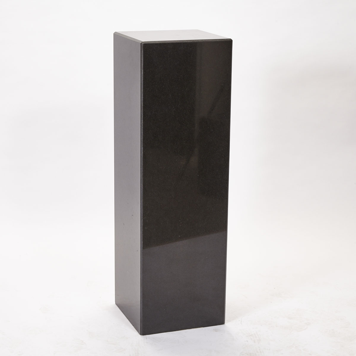 Black Granite Square Column Form Pedestal, late 20th century