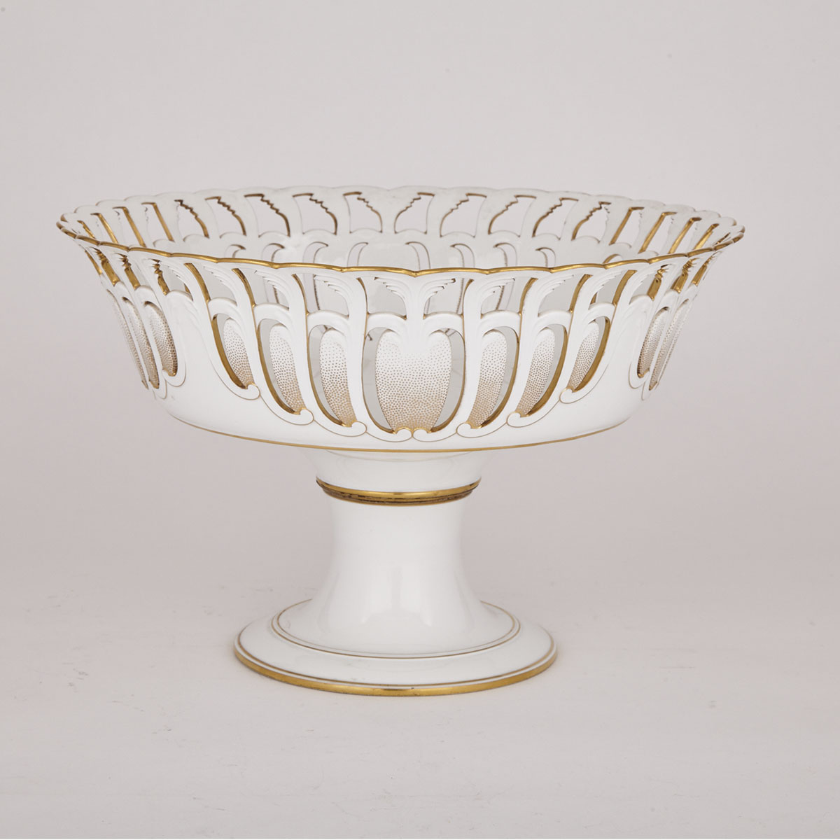 Sèvres Pierced and Gilt Pedestal-Footed Bowl, 19th century