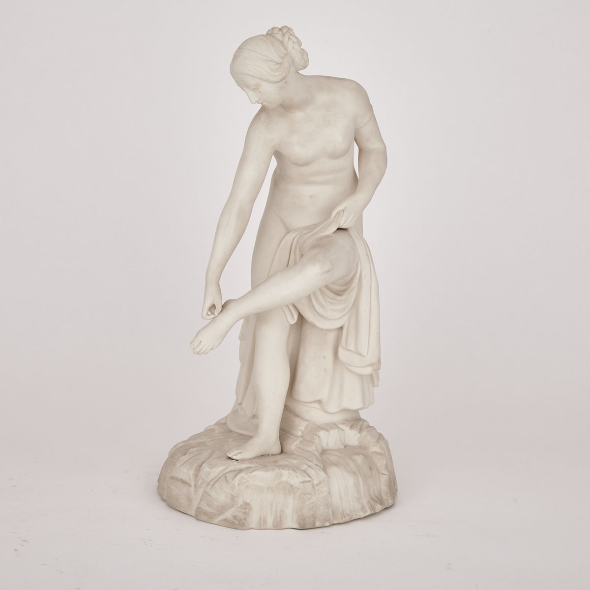 English Parian Figure of a Bather, c.1875