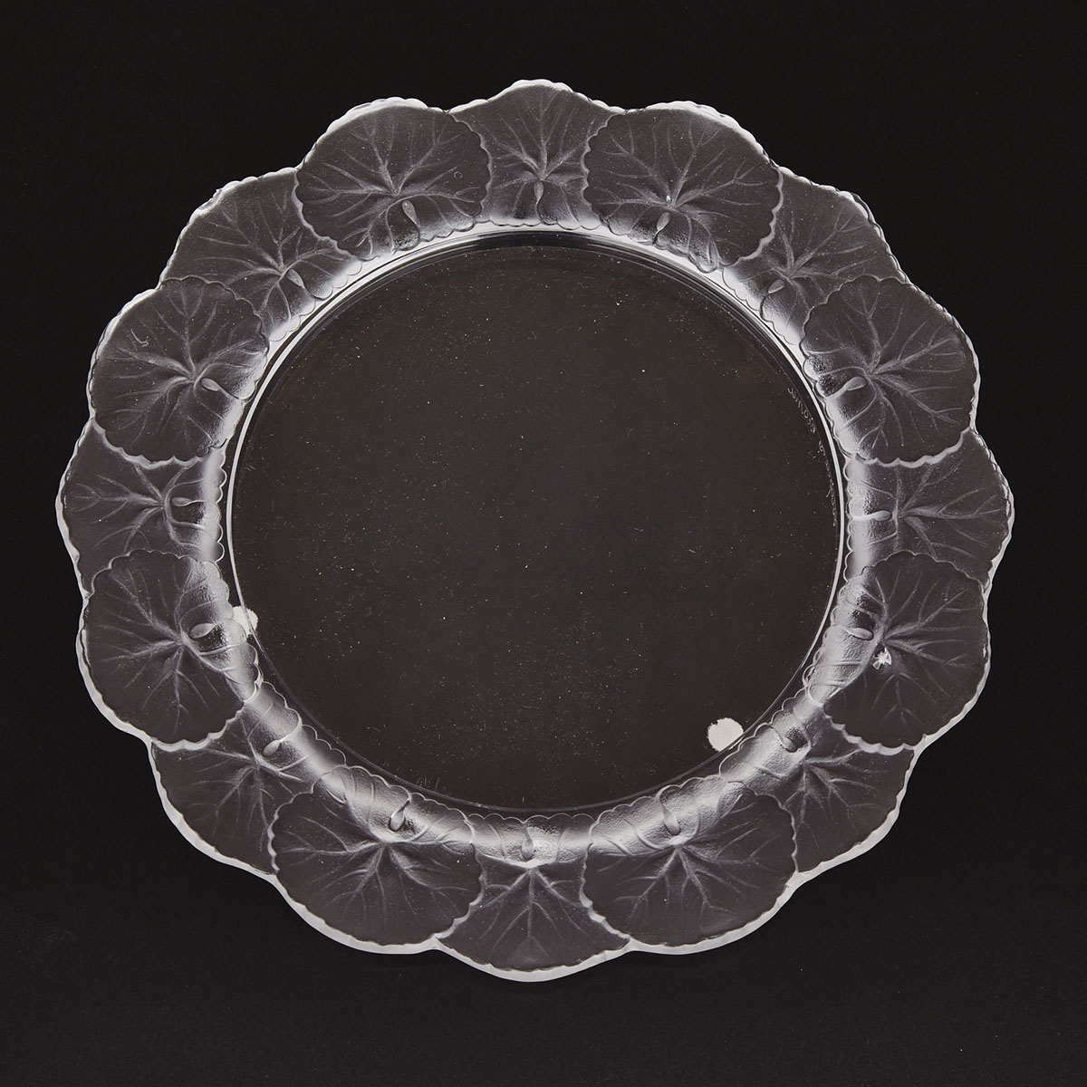 ‘Honfleur’, Lalique Moulded and Frosted Glass Plate, post-1978