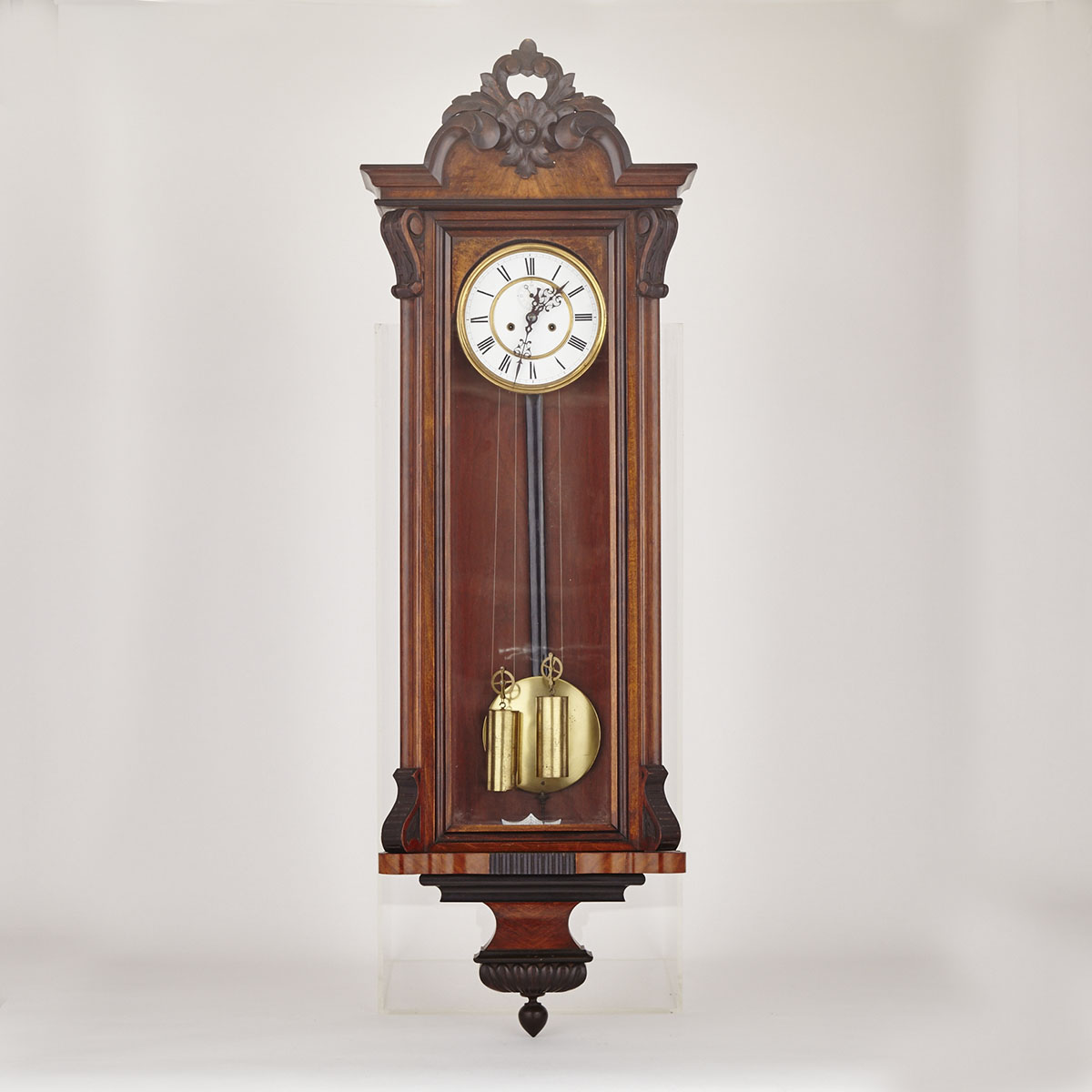 German ‘Vienna Regulator’ Style Walnut Wall Clock, H. Endler & Co., Schwenningen, c.1890