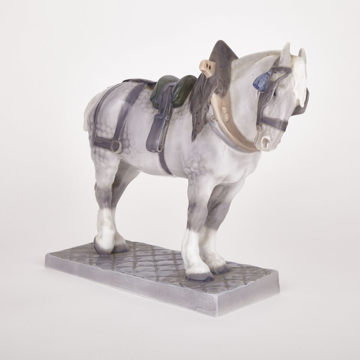 Royal Copenhagen Model of a Percheron Cart Horse, C. J. Bonnesen, 20th century 