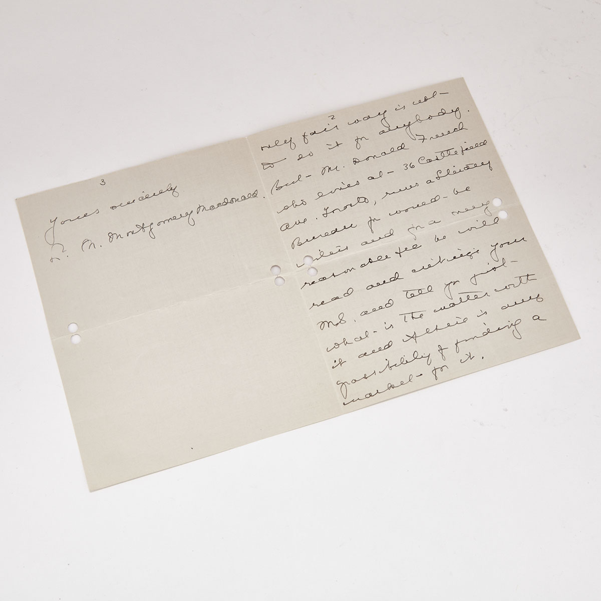 Lucy Maude Montgomery Letter, 1936