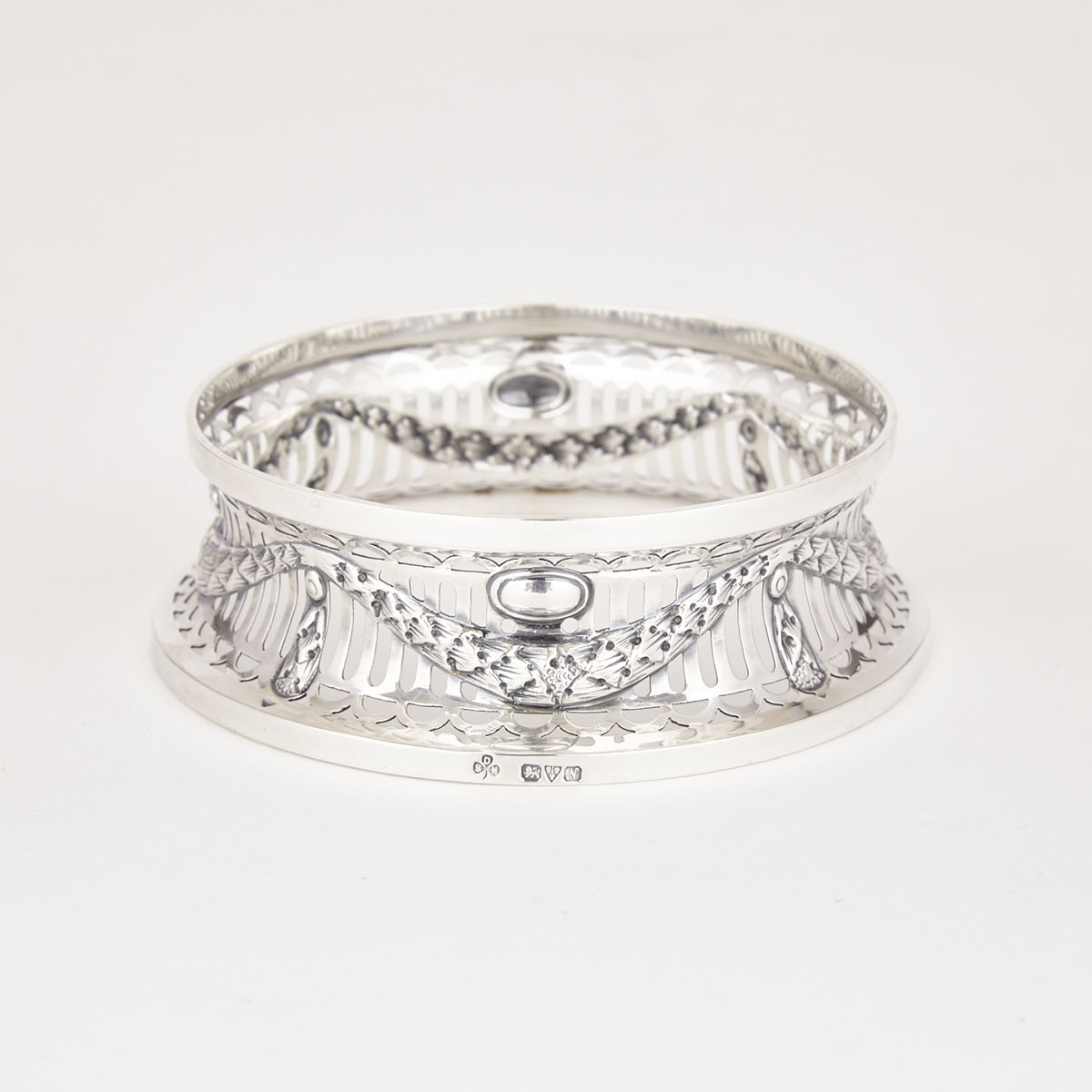 English Silver Small Pierced Dish Ring, Sharman Dermott Neill, Chester, 1913