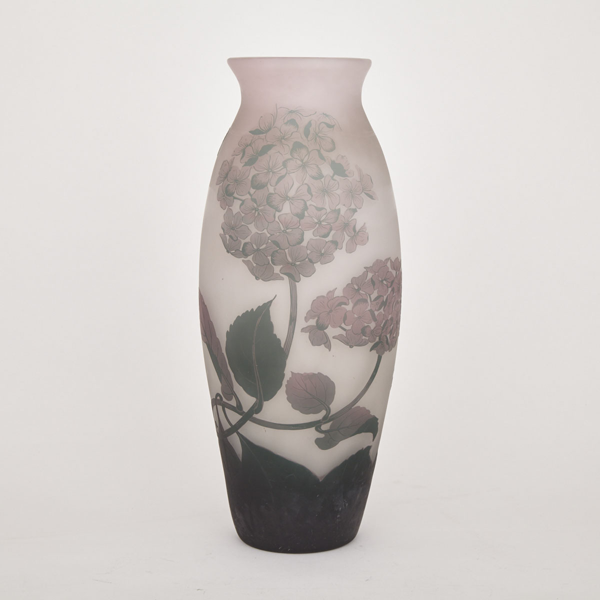 Arsall Hydrangea Cameo Glass Vase, early 20th century