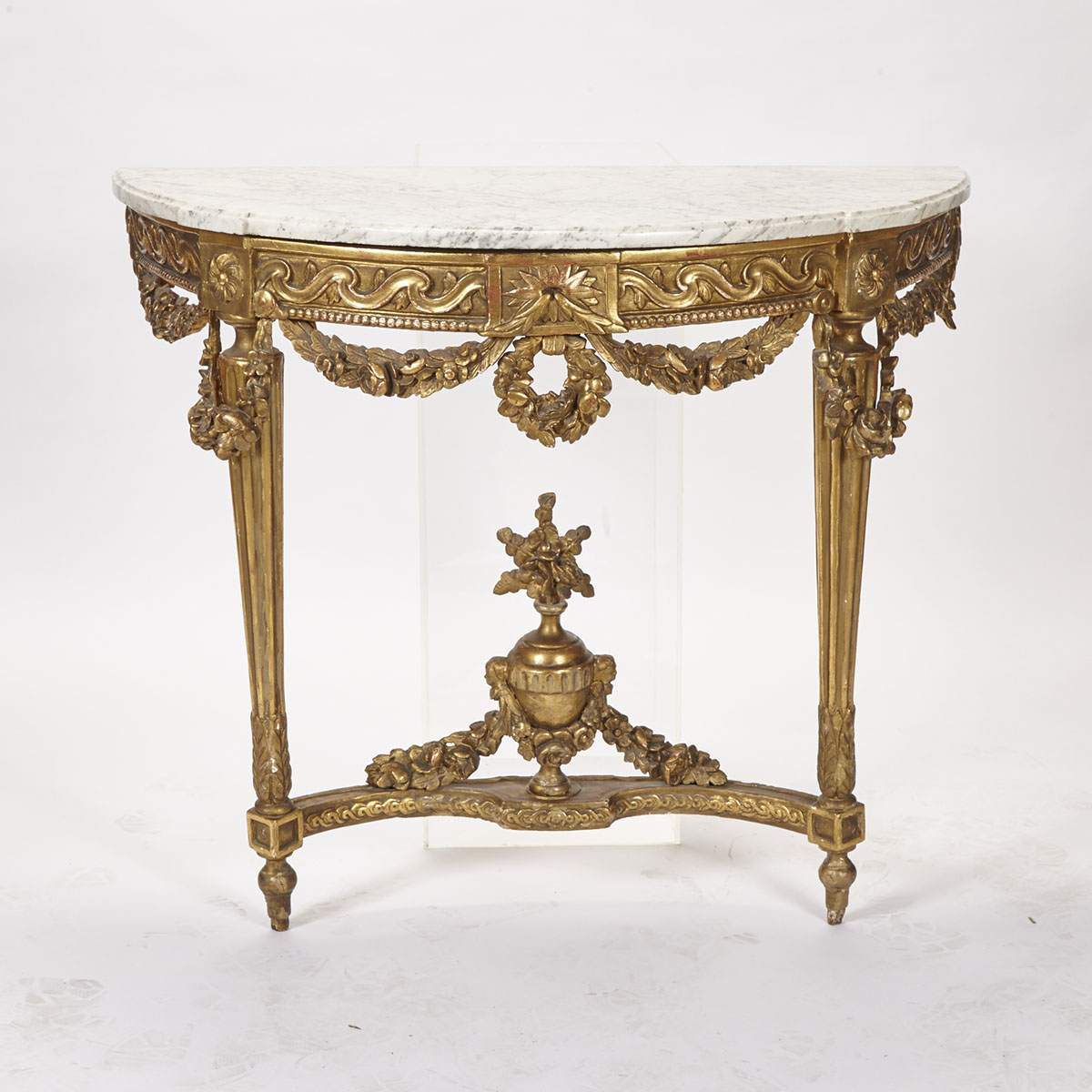 Italian Giltwood Demi Lune Console Table, early 20th century
