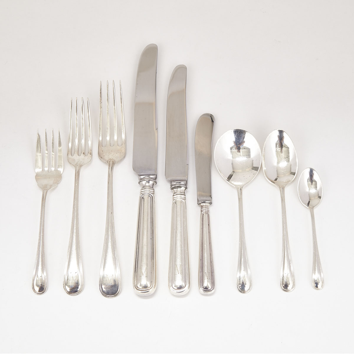 Canadian Silver ‘Saxon’ Pattern Flatware Service, Henry Birks & Sons, Montreal, Que., 20th century