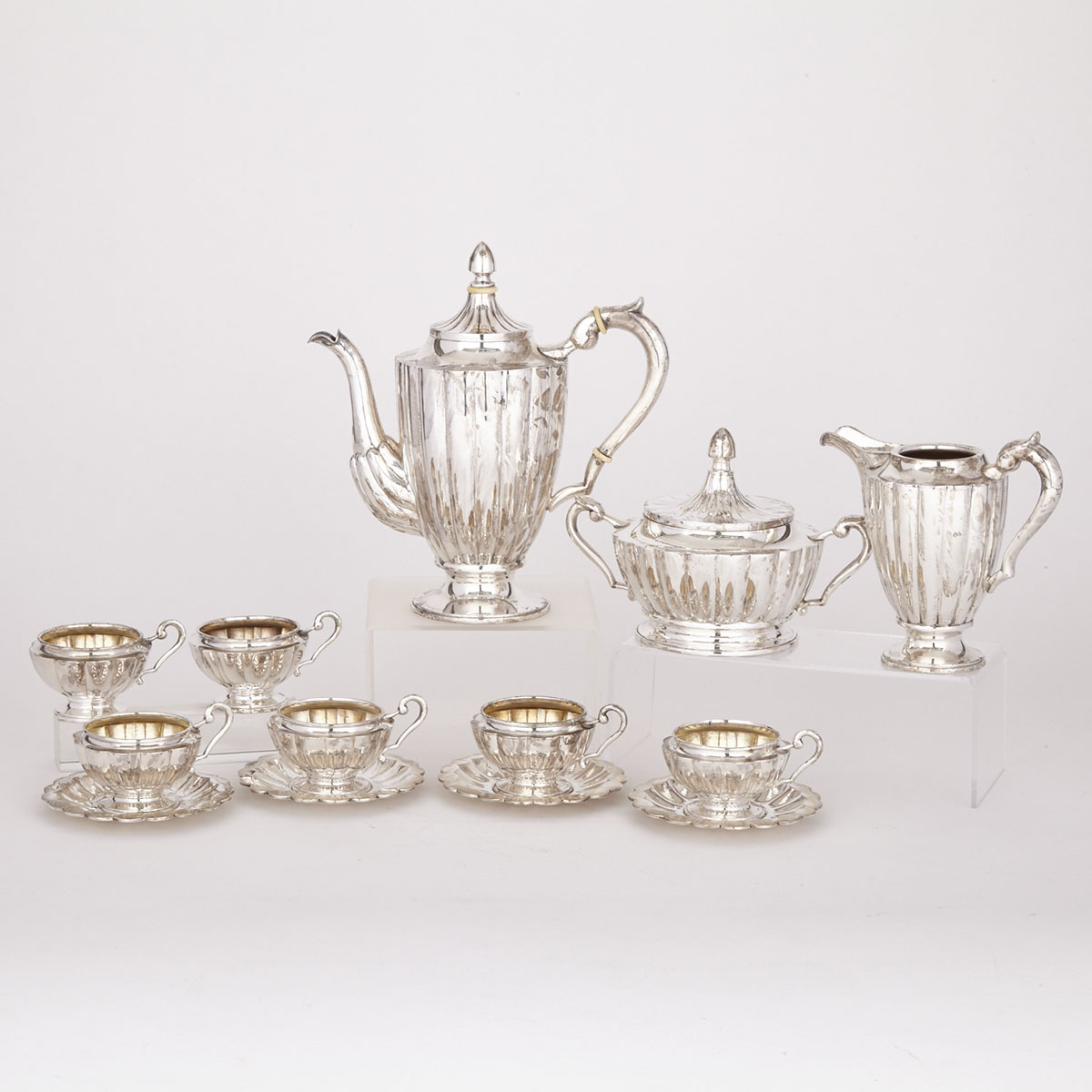 Hungarian Silver Coffee Service, 20th century