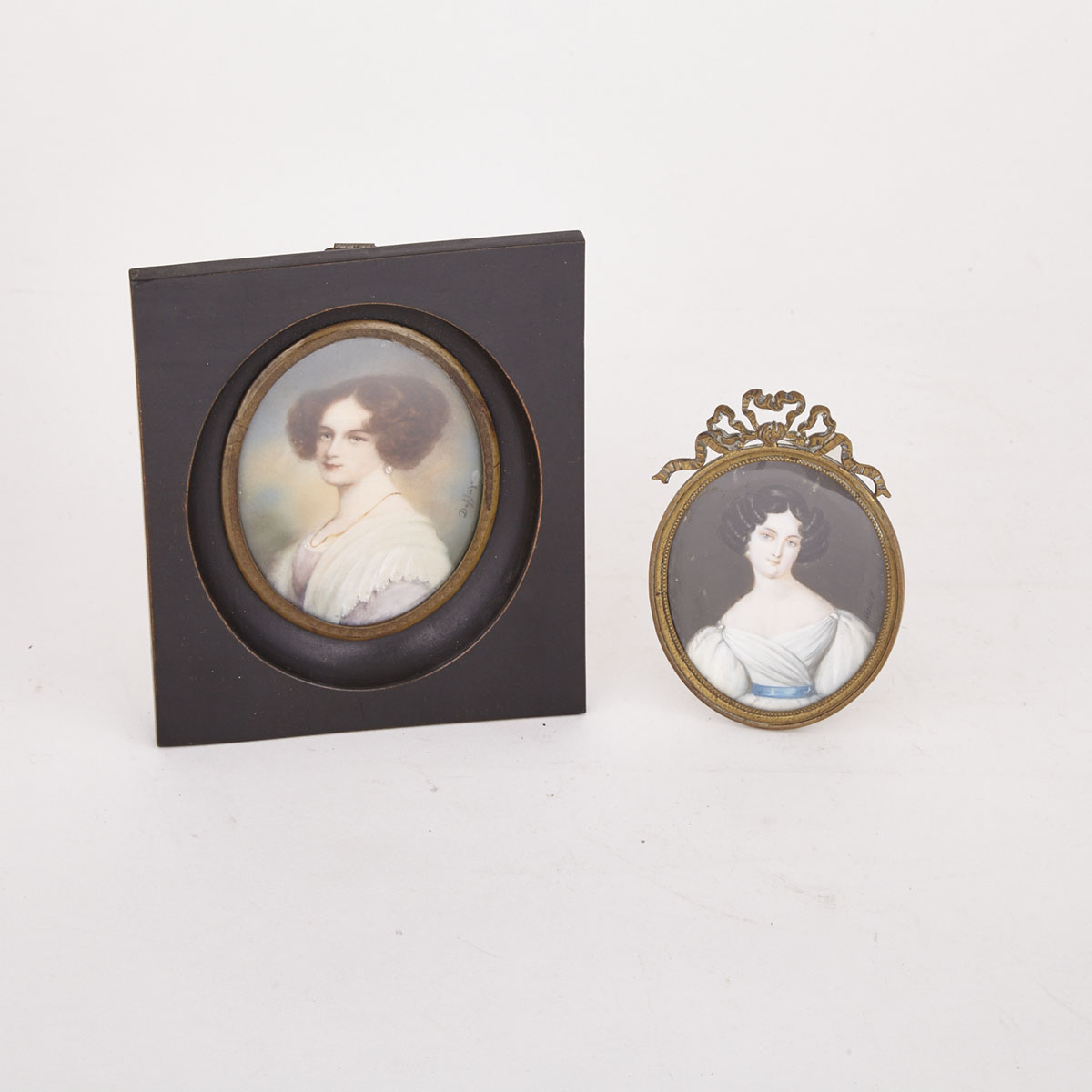 Two British School Miniature Portraits of Noblewomen, early 19th century