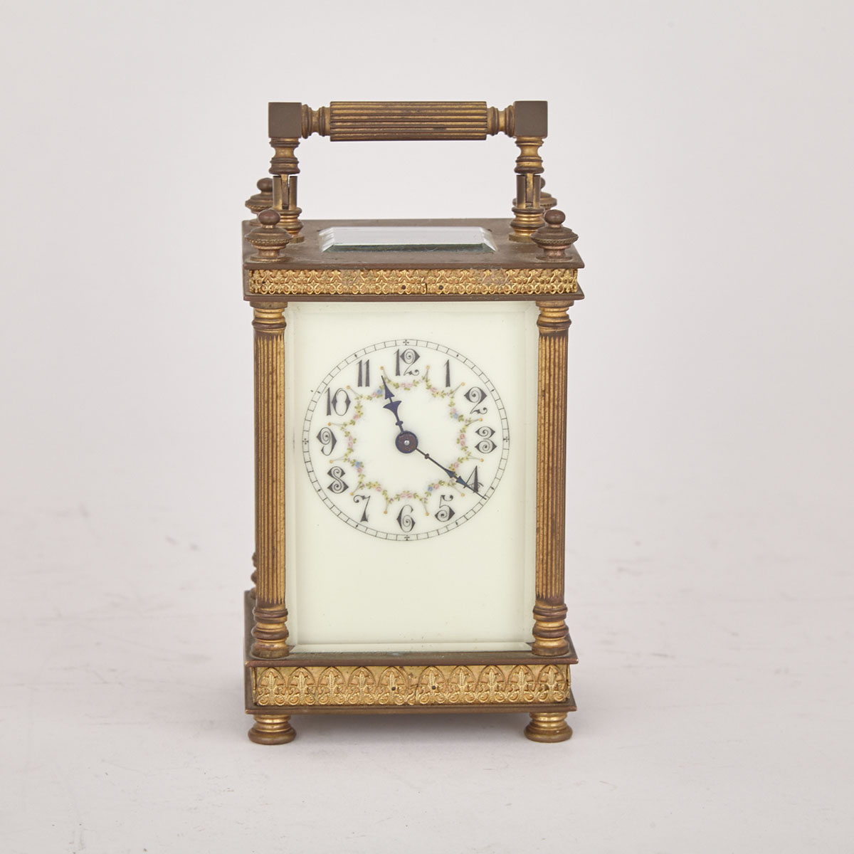 French Gilt Brass Carriage Clock, 19th century