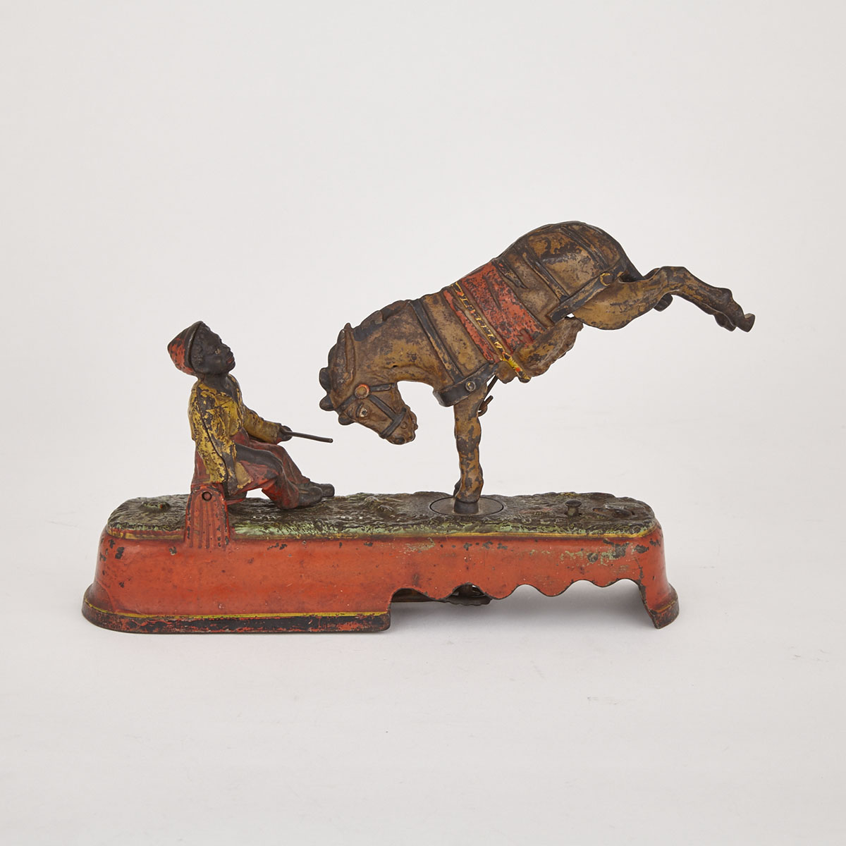 Painted Cast Iron ‘”Always Did ‘Spise a Mule” Mechanical Bank by J & E Stevens & Co., late 19th century