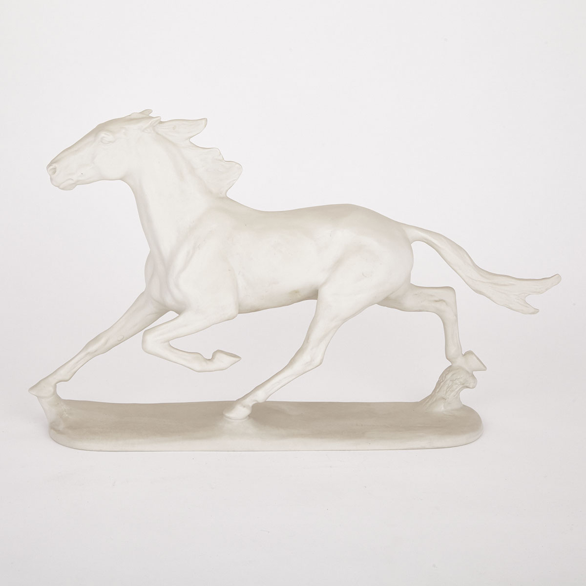 Rosenthal Cream Glazed Model of a Trotting Horse, Albert Hinrich Hussmann, mid-20th century