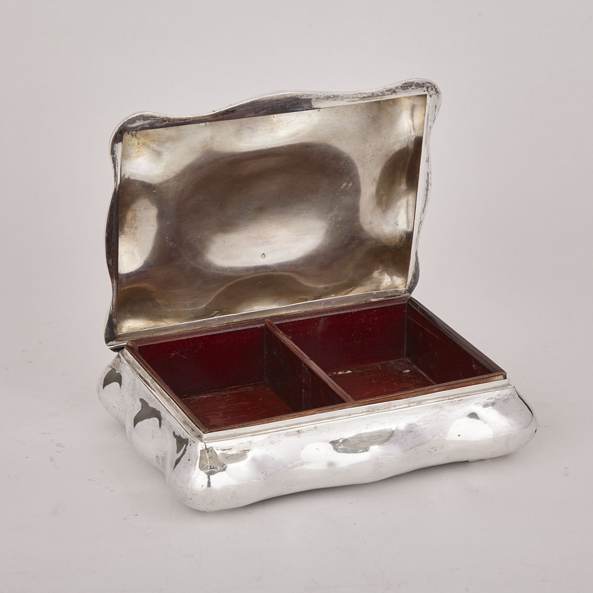 Hungarian Silver Lobed Cigar Box, 20th century