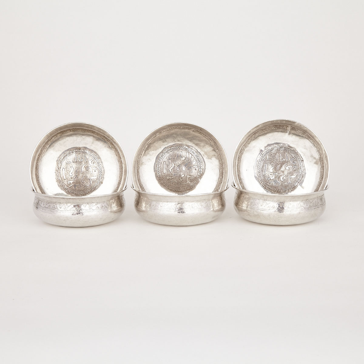 Set of Six Persian Silver Finger Bowls, late 19th/early 20th century