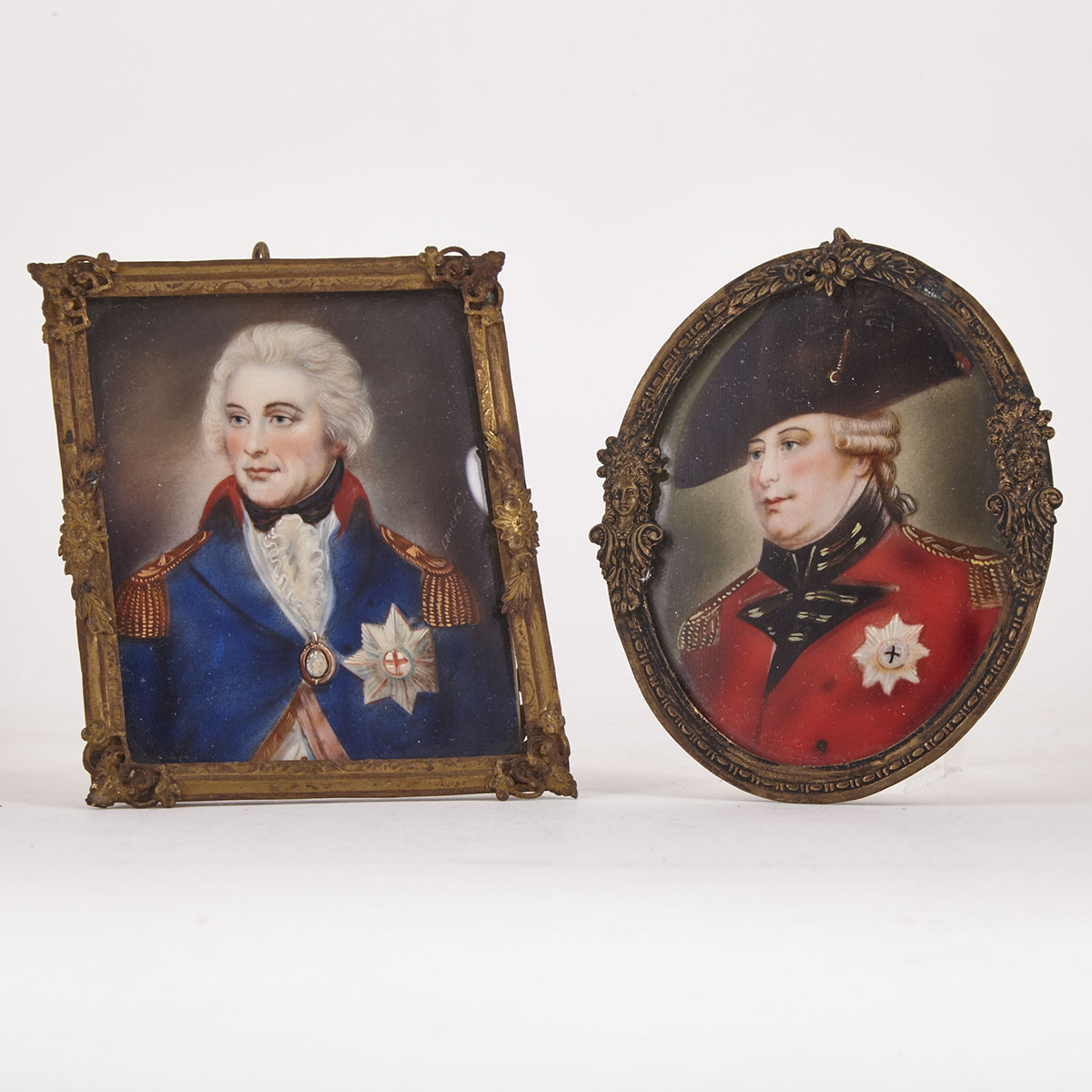 Two British School Portrait Miniatures: George III, after Sir William Beechy and Admiral Lord Nelson, after Lemuel Francis Abbott, early 19th century