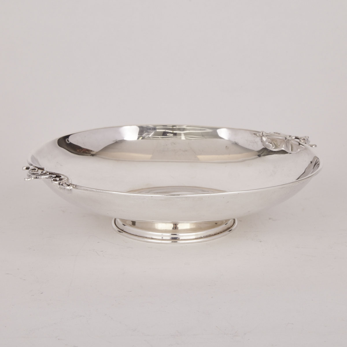Mexican Silver Two-Handled Shallow Circular Bowl, R. Rodriguez, 20th century