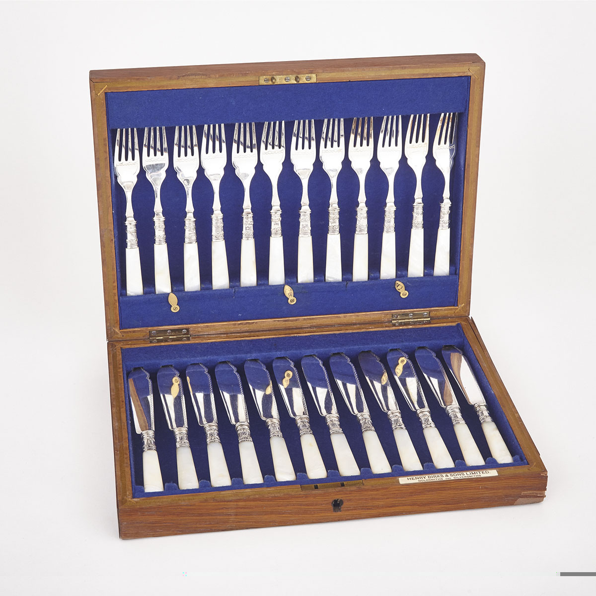 Canadian Silver Plated and Mother-of-Pearl Fish Service, Henry Birks & Sons, early 20th century