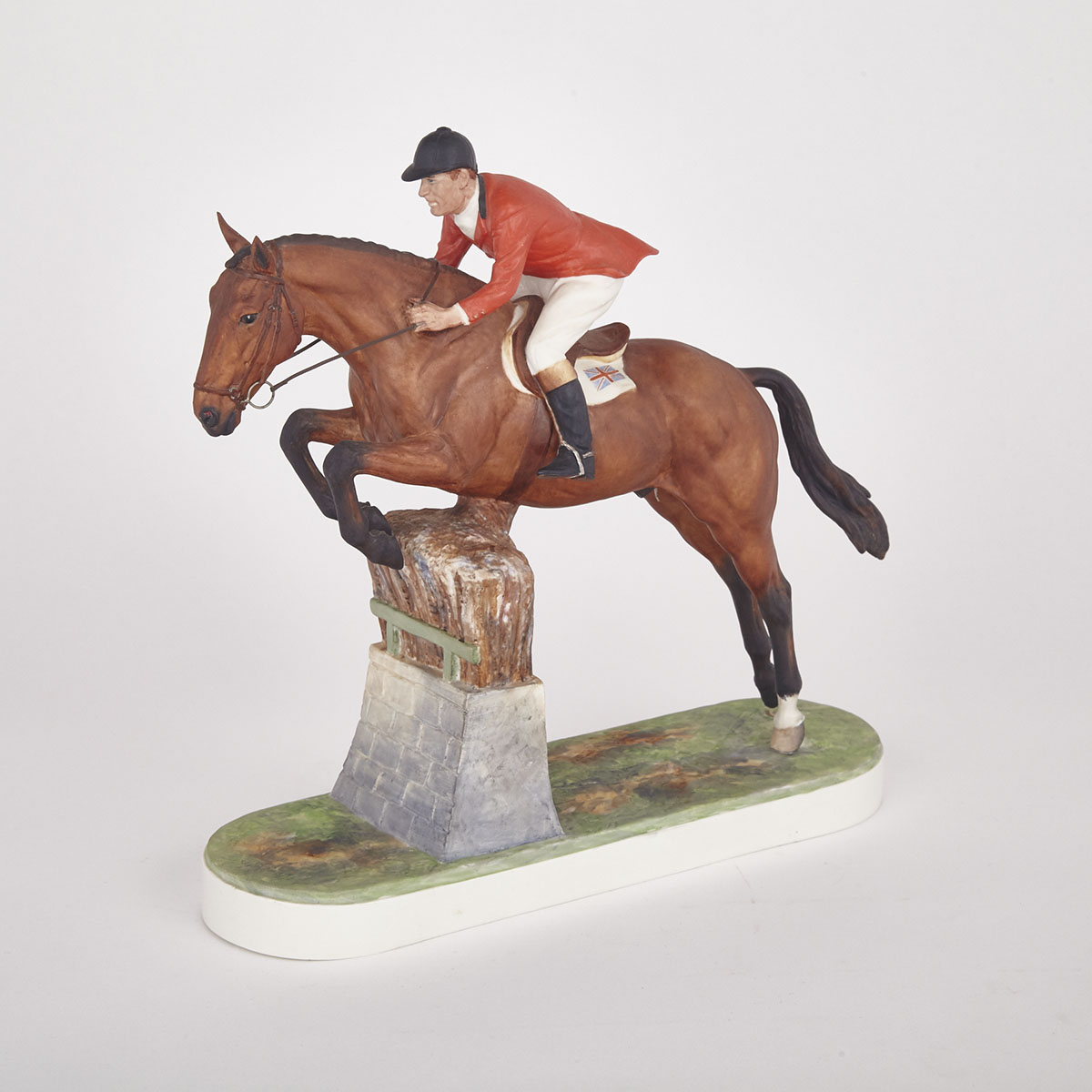 Royal Worcester Equestrian Figure ‘Foxhunter and Lt. Col. H.M. Llewellyn. C.B.E’, Doris Lindner, c.1960