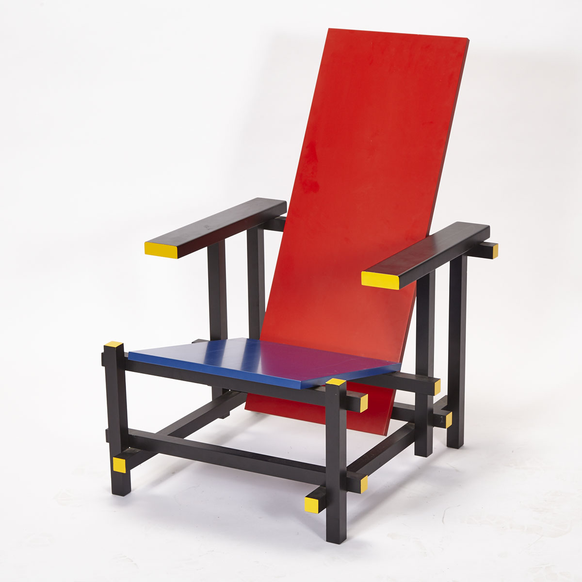 Gerrit Thomas Rietveld Red/Blue Chair, late 20th century