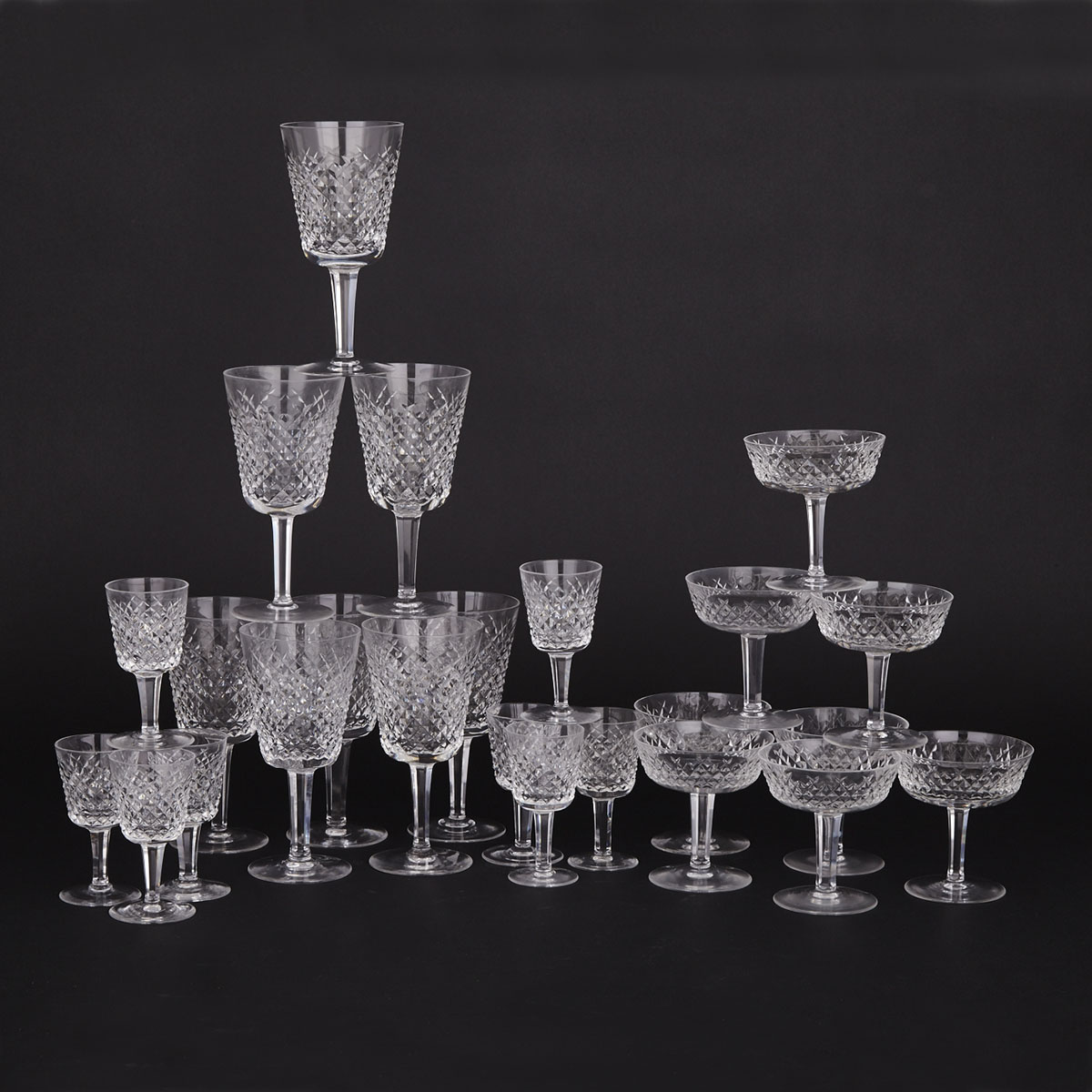 Waterford ‘Alana’ Pattern Cut Glass Stemware, 20th century