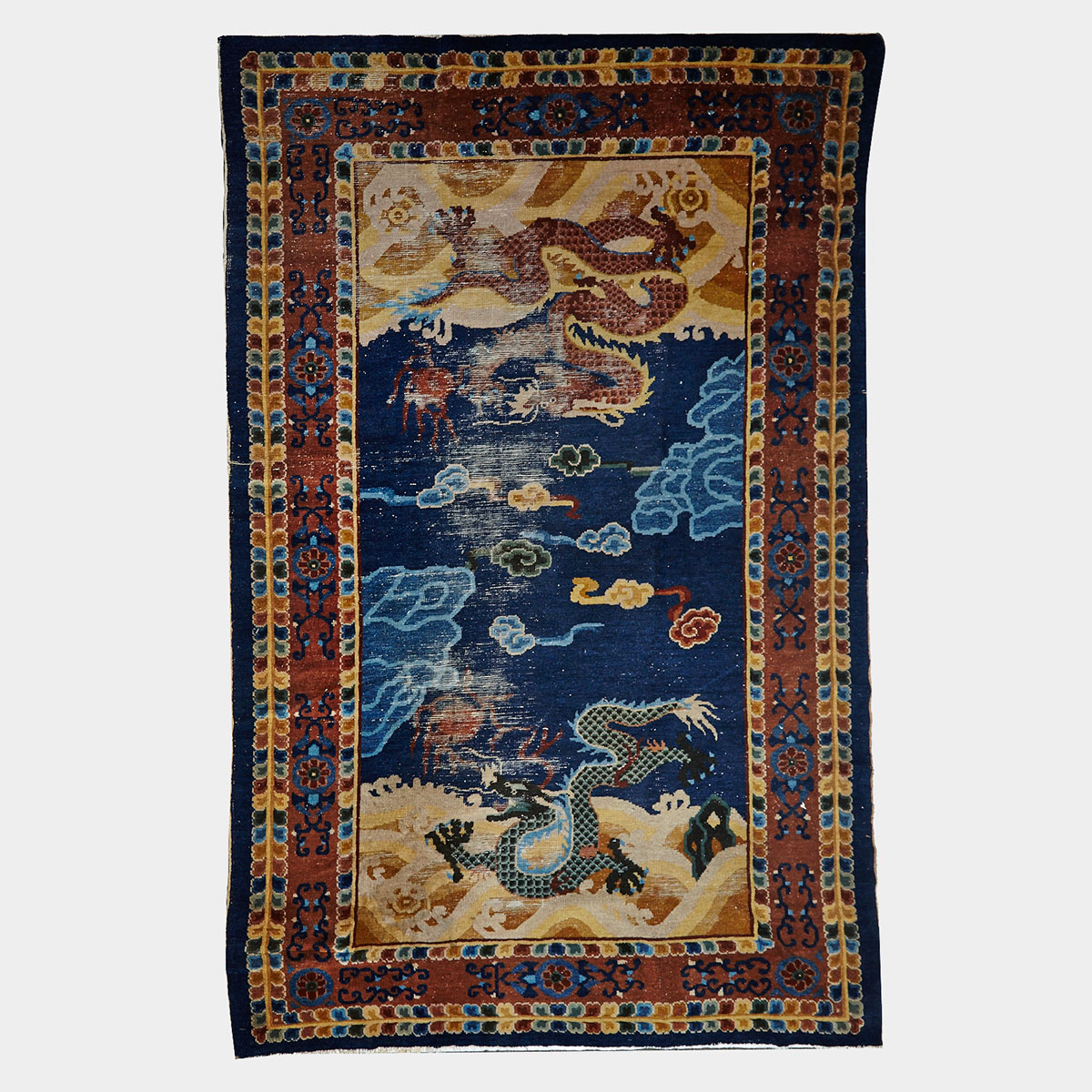 Wool Dragon Carpet, Tibet, Circa 1900