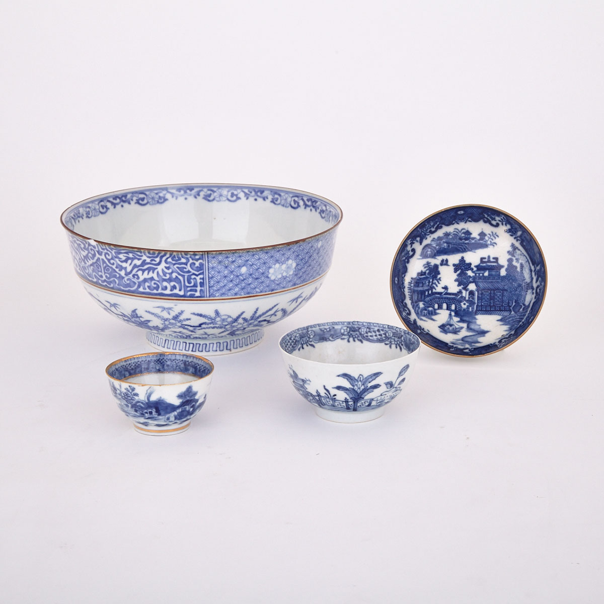 Blue and White Export Bowls, 19th Century