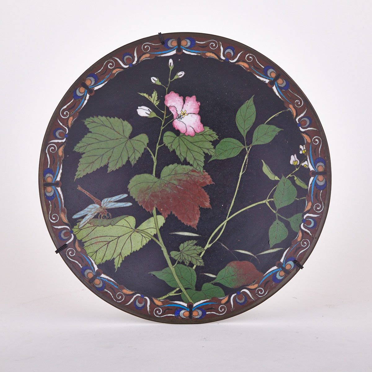 Cloisonné Enamel Plate, Meiji Period, Circa 1900